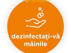 Semn portocaliu dezinfectati mainile